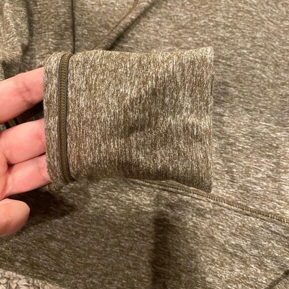 Lululemon Rush Hour 1/2 Zip Sweatshirt Women Size 10 Heathered Military Green - Picture 10 of 14